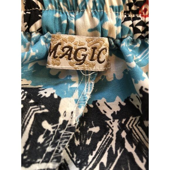 MAGIC Boho Maxi Skirt Sz M –Flowy Festival Vibes, Elastic Waist, Patchwork Print - Picture 7 of 9